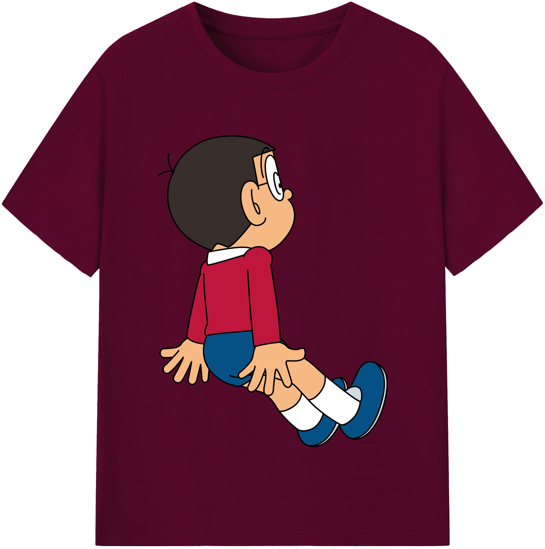 （画像用） ドラえもん 野比 のび太 Doraemon Nobita Nobi レディースカジュアルプリントTシャツ（綿100％）